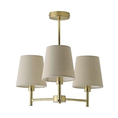 ValueLights Kincaid 3 Arm Brushed Gold Tapered Shade Chandelier Style Ceiling Light Ceiling Lights, Home Décor & Improvement Essential Mains Wired ValueLights Kincaid 3 Arm Brushed Gold Tapered Shade Chandelier Style Ceiling Light Ceiling Lights, Home Décor & Improvement Essential Mains Wired