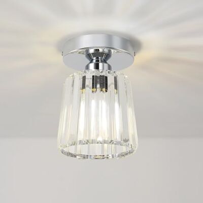 ANWIO Kitchen Lights Ceiling,Light Fitting,Ceilings Lights Living Room,E27 Light Shade Ceilings,Morden Silver Crystal Chandelier,Lounge Lights Ceilings (LAMP DIAM 13.5 CM) ANWIO Kitchen Lights Ceiling,Light Fitting,Ceilings Lights Living Room,E27 Light Shade Ceilings,Morden Silver Crystal Chandelier,Lounge Lights Ceilings (LAMP DIAM 13.5 CM)