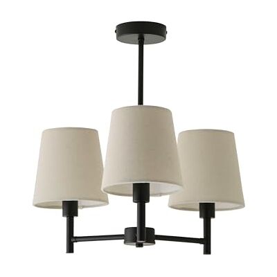 ValueLights Kincaid 3 Arm Matte Black Tapered Shade Chandelier Style Ceiling Light Ceiling Lights, Home Décor & Improvement Essential Mains Wired ValueLights Kincaid 3 Arm Matte Black Tapered Shade Chandelier Style Ceiling Light Ceiling Lights, Home Décor & Improvement Essential Mains Wired