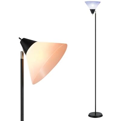 lianheng Torch Floor Lamps, Standing Floor Lamp with Rotatable Head Light, Drop-Resistant White Lampshade, Rotary Switch, Pole Tall Lamps for Living Room, Bedroom, Office Dining Room with No Bulb lianheng Torch Floor Lamps, Standing Floor Lamp with Rotatable Head Light, Drop-Resistant White Lampshade, Rotary Switch, Pole Tall Lamps for Living Room, Bedroom, Office Dining Room with No Bulb