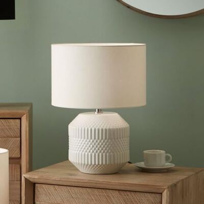 Pacific Lifestyle Meribel Geo Textured Tall Ceramic Table Lamp - Table Lamp Pacific Lifestyle Meribel Geo Textured Tall Ceramic Table Lamp - Table Lamp
