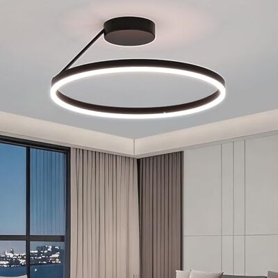 kaixunl Circular Ceiling Light LED Ring Lighting Fixture Modern and Simple Lights Semi Flush Black Dimmable Ceiling Lamp Suitable for Living Room Dining Room Bedroom Kitchen Corridor Foyer 50cm kaixunl Circular Ceiling Light LED Ring Lighting Fixture Modern and Simple Lights Semi Flush Black Dimmable Ceiling Lamp Suitable for Living Room Dining Room Bedroom Kitchen Corridor Foyer 50cm