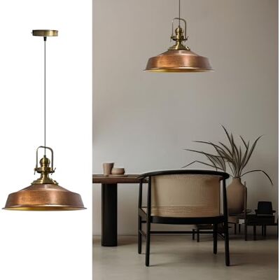 bamyum Asletl Pendant Light Vintage Metal 41 cm, Lamp Shades Ceiling, Kitchen Lights Ceiling E27, Industrial Lamp Shades Ceiling, Metal Pendant Light Fitting for Living Room, Colour Copper bamyum Asletl Pendant Light Vintage Metal 41 cm, Lamp Shades Ceiling, Kitchen Lights Ceiling E27, Industrial Lamp Shades Ceiling, Metal Pendant Light Fitting for Living Room, Colour Copper