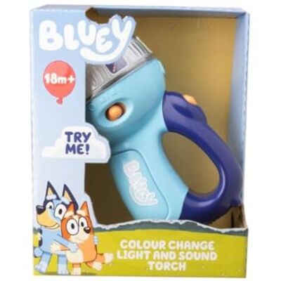 Kiddimax Bluey Colour Changing Light and Sound Torch Kiddimax Bluey Colour Changing Light and Sound Torch