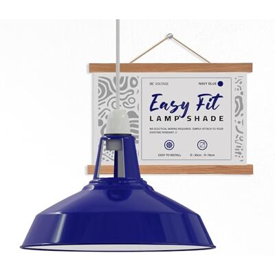 DC VOLTAGE Lamp Shade Metal 30cm Modern Hanging Ceiling Lighting for Bedroom Industrial Replacement Kitchen Light Shade Easy Fit E27 Hanging Pendant (Navy Blue) DC VOLTAGE Lamp Shade Metal 30cm Modern Hanging Ceiling Lighting for Bedroom Industrial Replacement Kitchen Light Shade Easy Fit E27 Hanging Pendant (Navy Blue)