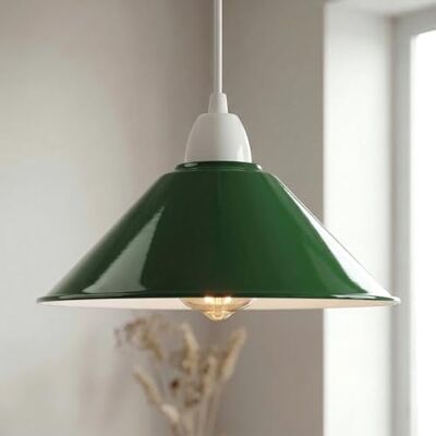 DC VOLTAGE Green Industrial Lamp Shades, 8.66" Cone Lampshades for Ceiling Lights, Table Lamps & Floor Lamps, Easy Fit Pendant Light Shade Ceiling for Living Room, Bedroom, Kitchen, Hallway,& Home Décor DC VOLTAGE Green Industrial Lamp Shades, 8.66" Cone Lampshades for Ceiling Lights, Table Lamps & Floor Lamps, Easy Fit Pendant Light Shade Ceiling for Living Room, Bedroom, Kitchen, Hallway,& Home Décor