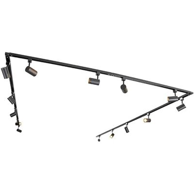 Qazqa Modern 1-Phase Rail System with 14 Spots Black Jeana- Modern Suitable for LED GU10 14 Way Light Steel Surface-Mounted spotway Light Suitable for Bedroom I Qazqa Modern 1-Phase Rail System with 14 Spots Black Jeana- Modern Suitable for LED GU10 14 Way Light Steel Surface-Mounted spotway Light Suitable for Bedroom I