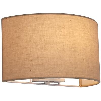 Harper Living Wall Wash Light - Semi-Circle Taupe Fabric Shade - Unisex Harper Living Wall Wash Light - Semi-Circle Taupe Fabric Shade - Unisex