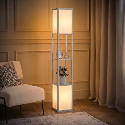 HOMCOM Dual Light Floor Lamp - Living Room & Bedroom - Black HOMCOM Dual Light Floor Lamp - Living Room & Bedroom - Black
