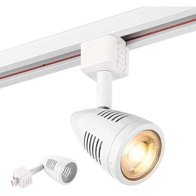 National Lighting Bullett Multi Directional Bullet Design Gloss White Finish Mains Track GU10 LED Compatible Adjustable Spotlight Track Head Lighting National Lighting Bullett Multi Directional Bullet Design Gloss White Finish Mains Track GU10 LED Compatible Adjustable Spotlight Track Head Lighting