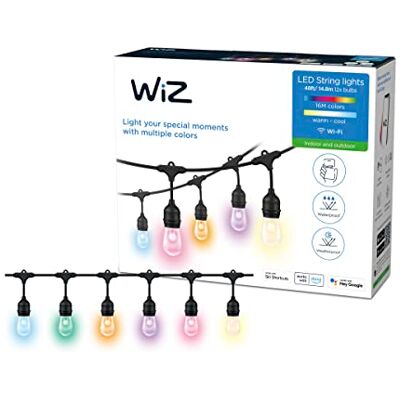 WiZ Smart Fairy Lights Tunable White & Colour, Dimmable, 16 Million Colours, Smart Control via App/Voice via WiFi WiZ Smart Fairy Lights Tunable White & Colour, Dimmable, 16 Million Colours, Smart Control via App/Voice via WiFi