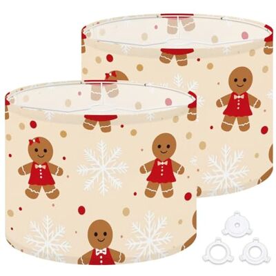 DERUINVAIO Fabric Drum Lamp Shade Winter Christmas Seamless Gingerbread Man Woman Vintage Funky Medium Linen Decorative Lampshades 13inch Set of 2 for Table Lamps, Floor Lamps,Ceiling Lamp DERUINVAIO Fabric Drum Lamp Shade Winter Christmas Seamless Gingerbread Man Woman Vintage Funky Medium Linen Decorative Lampshades 13inch Set of 2 for Table Lamps, Floor Lamps,Ceiling Lamp