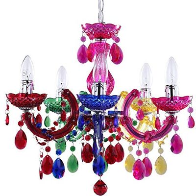 Litecraft - Marie Therese Chandelier 5 Arm - Multicoloured - Chandelier Litecraft - Marie Therese Chandelier 5 Arm - Multicoloured - Chandelier