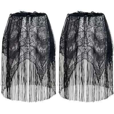 Peosaard Lamp Cover, 2PCS Gothic Lamp Shade 59x21 Inch Black Lace Skull Head Halloween Shade Cover with Tassel for Halloween Themed Party Decoration, Lampshade Peosaard Lamp Cover, 2PCS Gothic Lamp Shade 59x21 Inch Black Lace Skull Head Halloween Shade Cover with Tassel for Halloween Themed Party Decoration, Lampshade