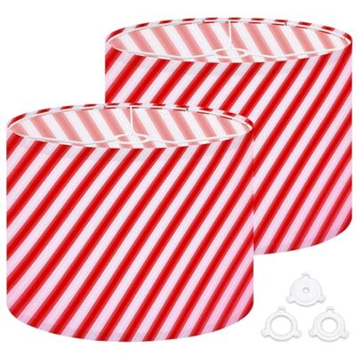 DERUINVAIO Fabric Drum Lamp Shade Candy Cane Christmas Peppermint Diagonal Stripes Print Vintage Funky Medium Linen Decorative Lampshades 13inch Set of 2 for Table Lamps, Floor Lamps,Ceiling Lamp DERUINVAIO Fabric Drum Lamp Shade Candy Cane Christmas Peppermint Diagonal Stripes Print Vintage Funky Medium Linen Decorative Lampshades 13inch Set of 2 for Table Lamps, Floor Lamps,Ceiling Lamp