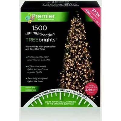 Premier 1500 LED Christmas Tree Lights & Timer - 37.5m - Warm White Premier 1500 LED Christmas Tree Lights & Timer - 37.5m - Warm White