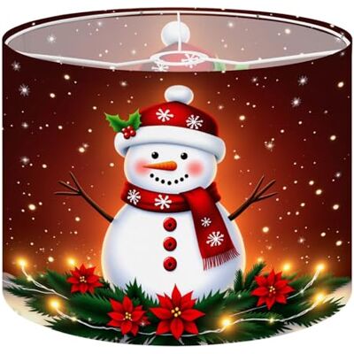 DERUINVAIO Drum Lamp Shade Large Lampshade Christmas Snowman Santa Hat Red Scarf Christmas for Floor Lamps Table Lamps Pendant Light Linen Lampshades Replacement Bedside Light Shades DERUINVAIO Drum Lamp Shade Large Lampshade Christmas Snowman Santa Hat Red Scarf Christmas for Floor Lamps Table Lamps Pendant Light Linen Lampshades Replacement Bedside Light Shades