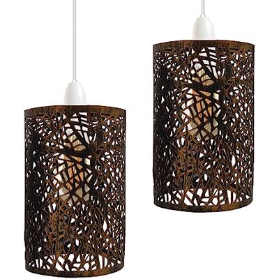 LEDSone Ceiling Light Shade Metal Pendant Light Shade Ceiling Light Fitting Ceiling lamp Shades Industrial Ceiling Lights lampshade for Kitchen Light Ceiling lamp (Brushed Copper 10 Pattern 7 (2 Pack)) LEDSone Ceiling Light Shade Metal Pendant Light Shade Ceiling Light Fitting Ceiling lamp Shades Industrial Ceiling Lights lampshade for Kitchen Light Ceiling lamp (Brushed Copper 10 Pattern 7 (2 Pack))