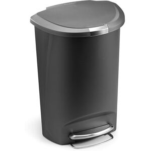 simplehuman CW1357 50L Semi-Round Kitchen Pedal Bin with Lid Lock, Silent Soft Close Lid, Strong Steel Pedal, Stay-Open Lid, Large Capacity, Grey Plastic simplehuman CW1357 50L Semi-Round Kitchen Pedal Bin with Lid Lock, Silent Soft Close Lid, Strong Steel Pedal, Stay-Open Lid, Large Capacity, Grey Plastic