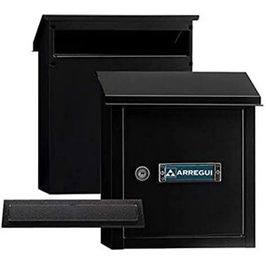 ARREGUI V4034 Complete Post Box Pack. Letter Panel + Wall Through Letterbox Letterbox Cover and Rear Mailbox Galvanised Steel Size S (A5) Black ARREGUI V4034 Complete Post Box Pack. Letter Panel + Wall Through Letterbox Letterbox Cover and Rear Mailbox Galvanised Steel Size S (A5) Black