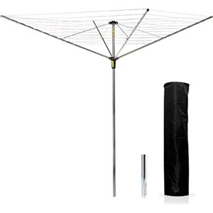 Minky Easy Breeze 45m 4 Arm Rotary Airer with Cover, Alloy Steel, Silver Minky Easy Breeze 45m 4 Arm Rotary Airer with Cover, Alloy Steel, Silver