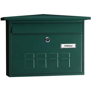 ARREGUI Deco E5703 Galvanised Steel Letter Box, Size M (DIN A4 Post), Horizontal Wall Post Box for Outdoor Use, Post Box with Name Plate and Flap, Green ARREGUI Deco E5703 Galvanised Steel Letter Box, Size M (DIN A4 Post), Horizontal Wall Post Box for Outdoor Use, Post Box with Name Plate and Flap, Green
