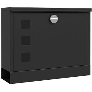 HOMCOM Wall Mounted Letter Box, Weatherproof Post Box for Outside, Modern Mailbox with 2 Keys and Viewing Windows, Easy to Install, 36.5x11.5x29cm, Black HOMCOM Wall Mounted Letter Box, Weatherproof Post Box for Outside, Modern Mailbox with 2 Keys and Viewing Windows, Easy to Install, 36.5x11.5x29cm, Black