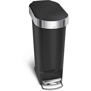 simplehuman CW1390 40L Slim Kitchen Pedal Bin with Liner Rim, Silent Soft Close Lid, Black Plastic, W 51.30cm x H 61.50cm x D 26.00cm simplehuman CW1390 40L Slim Kitchen Pedal Bin with Liner Rim, Silent Soft Close Lid, Black Plastic, W 51.30cm x H 61.50cm x D 26.00cm