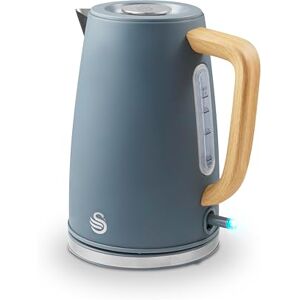 Swan SK19024 Fjord Jug Kettle with Rapid Boil, 360 Degree Swivel Base, Wood Effect Handle, 1.7L, 3000W, Grey Swan SK19024 Fjord Jug Kettle with Rapid Boil, 360 Degree Swivel Base, Wood Effect Handle, 1.7L, 3000W, Grey