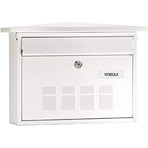 ARREGUI Deco E5701 Galvanised Steel Letterbox, Size M (DIN A4 Post), Horizontal Wall Letter Box for Outdoor Use, Post Box for Outdoor Use with Name Plate and Flap in White ARREGUI Deco E5701 Galvanised Steel Letterbox, Size M (DIN A4 Post), Horizontal Wall Letter Box for Outdoor Use, Post Box for Outdoor Use with Name Plate and Flap in White