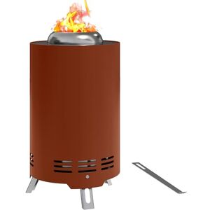 Outsunny Smokeless Fire Pit, 16 x 16 cm Stainless Steel Portable Wood Burning Firepit with Poker, Wood or Pellet Fuelled Tabletop Fire Pit for Garden Camping Bonfire Party, Red Outsunny Smokeless Fire Pit, 16 x 16 cm Stainless Steel Portable Wood Burning Firepit with Poker, Wood or Pellet Fuelled Tabletop Fire Pit for Garden Camping Bonfire Party, Red