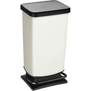 Rotho Paso Dustbin 40l with pedal and lid, Plastic (PP) BPA-free, white metallic, 40l (35,3 x 29,5 x 67,6 cm) Rotho Paso Dustbin 40l with pedal and lid, Plastic (PP) BPA-free, white metallic, 40l (35,3 x 29,5 x 67,6 cm)