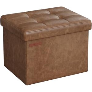 SONGMICS Storage Ottoman, Foldable Small Ottoman Foot Rest, 31 x 41 x 31 cm Foot Stool, Cube Ottoman with Storage, Load up to 130 kg, for Living Room, Bedroom, Entryway, Coffee Brown LSF100K51 SONGMICS Storage Ottoman, Foldable Small Ottoman Foot Rest, 31 x 41 x 31 cm Foot Stool, Cube Ottoman with Storage, Load up to 130 kg, for Living Room, Bedroom, Entryway, Coffee Brown LSF100K51