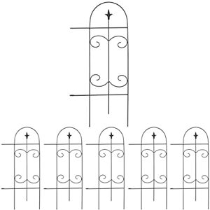 Relaxdays Lawn Edging, H x W: 81 x 38 cm, 6 Components, Garden Flowerbed Border, Push-In, Metal, Decorative Arch, Black Relaxdays Lawn Edging, H x W: 81 x 38 cm, 6 Components, Garden Flowerbed Border, Push-In, Metal, Decorative Arch, Black