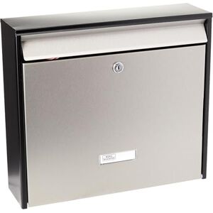 Burg-Wächter , stainless steel mailbox, A4 throw-in format, galvanized steel housing with stainless steel door, stainless steel, Oxford 6877 B + S, gray / matt black Burg-Wächter , stainless steel mailbox, A4 throw-in format, galvanized steel housing with stainless steel door, stainless steel, Oxford 6877 B + S, gray / matt black