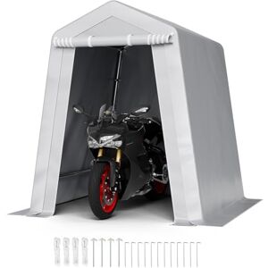 VEVOR Outdoor Storage Shed, 6 x 6 ft Portable Storage Tent with Roll-up Door & Vents, Waterproof Canopy Shed Shelter, Heavy Duty Frame, Patio Garage Carport for Motorcycle, Lawn Mower, Bike, Grey VEVOR Outdoor Storage Shed, 6 x 6 ft Portable Storage Tent with Roll-up Door & Vents, Waterproof Canopy Shed Shelter, Heavy Duty Frame, Patio Garage Carport for Motorcycle, Lawn Mower, Bike, Grey