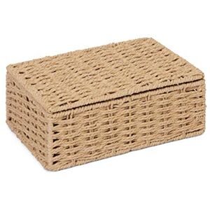ARPAN Natural Paper Rope Storage Basket Box With Lid (Small) ARPAN Natural Paper Rope Storage Basket Box With Lid (Small)