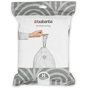 Brabantia PerfectFit Bin Liners (Size H/50-60 Litre) Thick Plastic Trash Bags with Tie Tape Drawstring Handles (40 Bags) Brabantia PerfectFit Bin Liners (Size H/50-60 Litre) Thick Plastic Trash Bags with Tie Tape Drawstring Handles (40 Bags)