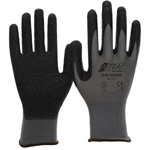 NITRAS Nylotex 3520 Nylon Latex Work Gloves 12 Pairs, grey/black, 9/XL NITRAS Nylotex 3520 Nylon Latex Work Gloves 12 Pairs, grey/black, 9/XL