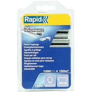 Rapid VR16 Galvanized Fence Hogrings, Suitable for 2-8 mm Netting Wire, Ideal for Securing Cages and Fencing, 1390 Pieces, Blister (40108799) Rapid VR16 Galvanized Fence Hogrings, Suitable for 2-8 mm Netting Wire, Ideal for Securing Cages and Fencing, 1390 Pieces, Blister (40108799)