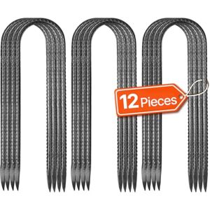 VEVOR Rebar Stakes, 10-Inch, Heavy-Duty 0.32 in Diameter U Shape, Galvanized Steel Ground Anchors with Chisel Point End & Rust-Resistant Coating, for Gardening Support, Fence, Camping Tents (12-Pack) VEVOR Rebar Stakes, 10-Inch, Heavy-Duty 0.32 in Diameter U Shape, Galvanized Steel Ground Anchors with Chisel Point End & Rust-Resistant Coating, for Gardening Support, Fence, Camping Tents (12-Pack)