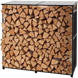 VEVOR Firewood Rack with Sloped Roof, 6 ft Outdoor Firewood Holder, 1/4 Cord Log Storage Shed, 660lb Max Weight Capacity, Powder-Coated Metal Wood Storage Rack for Fireplace Deck Backyard Garden VEVOR Firewood Rack with Sloped Roof, 6 ft Outdoor Firewood Holder, 1/4 Cord Log Storage Shed, 660lb Max Weight Capacity, Powder-Coated Metal Wood Storage Rack for Fireplace Deck Backyard Garden