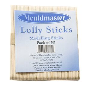 Mouldmaster Mould Master Lolly Sticks Pack of 50, Wood, Brown, 25 x 22 x 1 cm