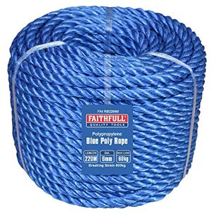 Faithfull FAIRB22060 Blue Poly Rope Coil 6mm Dia x 220M Max Load 60kg, Breaking Strain 500kg Faithfull FAIRB22060 Blue Poly Rope Coil 6mm Dia x 220M Max Load 60kg, Breaking Strain 500kg