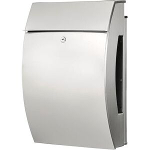 Burg-Wächter Hamburg 3815 Ni Stainless Steel Mailbox Set with Integrated Newspaper Box, Grey Burg-Wächter Hamburg 3815 Ni Stainless Steel Mailbox Set with Integrated Newspaper Box, Grey