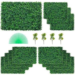 VEVOR Artificial Boxwood Panel UV, Boxwood Hedge Wall Panels, Artificial Grass Backdrop Wall 4 cm Green Grass Wall, Fake Hedge for Decor Privacy Fence Indoor, Outdoor (24" x 16", Green, 12) VEVOR Artificial Boxwood Panel UV, Boxwood Hedge Wall Panels, Artificial Grass Backdrop Wall 4 cm Green Grass Wall, Fake Hedge for Decor Privacy Fence Indoor, Outdoor (24" x 16", Green, 12)
