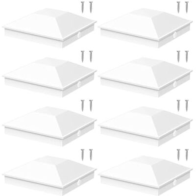 CENGPXGH Wooden Fence Post Top Covers with 4 Reinforced Laths Impermeable Presentation Polystyrene Headpieces for Porch Posts Garden Security Rain Shedding Garden Stake Headpieces CENGPXGH Wooden Fence Post Top Covers with 4 Reinforced Laths Impermeable Presentation Polystyrene Headpieces for Porch Posts Garden Security Rain Shedding Garden Stake Headpieces