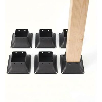 Garvee 4 x 4 Post Base 6 Pack, (Inner Size 3.6"X3.6" / 9.14x9.14cm) Heavy Duty Carbon Steel Fence Post Bracket with Screws, Wood Post Anchor Base for Pergola Deck Porch Handrail Railing Support Garvee 4 x 4 Post Base 6 Pack, (Inner Size 3.6"X3.6" / 9.14x9.14cm) Heavy Duty Carbon Steel Fence Post Bracket with Screws, Wood Post Anchor Base for Pergola Deck Porch Handrail Railing Support
