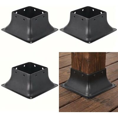 Garvee 4 x 4 Post Base 4 Pack, (Inner Size 3.6"X3.6" / 9.14x9.14cm) Heavy Duty Carbon Steel Fence Post Bracket with Screws, Wood Post Anchor Base for Pergola Deck Porch Handrail Railing Support Garvee 4 x 4 Post Base 4 Pack, (Inner Size 3.6"X3.6" / 9.14x9.14cm) Heavy Duty Carbon Steel Fence Post Bracket with Screws, Wood Post Anchor Base for Pergola Deck Porch Handrail Railing Support