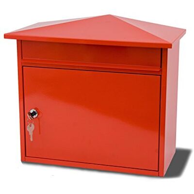 Sterling Burg-Wachter MB15R Mersey Large Wall Mounted Galvanised Steel Post Box, Red 36x35x20cm Sterling Burg-Wachter MB15R Mersey Large Wall Mounted Galvanised Steel Post Box, Red 36x35x20cm